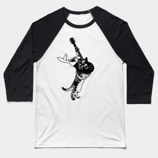 Cool Guitarist Pussy Cat Easter Bunny Rock Band Cat Gift For Easter Baseball T-Shirt